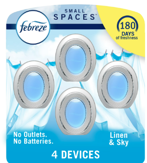 Febreze Small Spaces Air Freshener Linen & Sky 4ct 30ml
